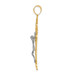 14K Two-tone Gold INRI Fleur De Lis Crucifix Pendant 57mm length - (A83-482) 14K Two-tone Gold INRI Fleur De Lis Crucifix Pendant 57mm length - (A83-482)