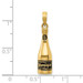 14K Yellow Gold Polished 3-D Enameled Champagne Bottle Pendant - (A85-183)