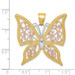 14K Yellow Gold Yellow & Rose Gold with Rhodium Diamond-cut Butterfly Pendant - (A85-316) 14K Yellow Gold Yellow & Rose Gold with Rhodium Diamond-cut Butterfly Pendant - (A85-316)