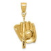 14K Yellow Gold Polished 3-Dimensional Glove/Bat/Ball Baseball Pendant - (A86-871) 14K Yellow Gold Polished 3-Dimensional Glove/Bat/Ball Baseball Pendant - (A86-871)