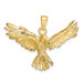 14K Yellow Gold 2-D Eagle Flying Charm Pendant - (A90-907)