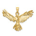 14K Yellow Gold 2-D Eagle Flying Charm Pendant - (A90-907)