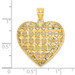 14K Yellow Gold Diamond-cut 3-D Puffed Heart With Marquise Pattern Charm Pendant - (A92-361) 14K Yellow Gold Diamond-cut 3-D Puffed Heart With Marquise Pattern Charm Pendant - (A92-361)