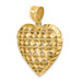 14K Yellow Gold Diamond-cut 3-D Puffed Heart With Marquise Pattern Charm Pendant - (A92-361) 14K Yellow Gold Diamond-cut 3-D Puffed Heart With Marquise Pattern Charm Pendant - (A92-361)