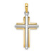 14K Two-tone Gold Cross Pendant 41mm length - (A83-952) 14K Two-tone Gold Cross Pendant 41mm length - (A83-952)