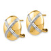 14K Yellow Gold Polished & Rhodium X Omega Back Post Earrings - (B42-235)