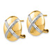 14K Yellow Gold Polished & Rhodium X Omega Back Post Earrings - (B42-235)