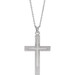 14K White Gold Cross Necklace - (B23-232) 14K White Gold Cross Necklace - (B23-232)