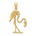 14K Yellow Gold 3-D & Textured Flamingo Charm Pendant - (A91-461) 14K Yellow Gold 3-D & Textured Flamingo Charm Pendant - (A91-461)
