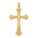 14K Yellow Gold Fleur De Lis Cross Pendant 46mm length - (B11-115) 14K Yellow Gold Fleur De Lis Cross Pendant 46mm length - (B11-115)