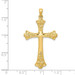 14K Yellow Gold Fleur De Lis Cross Pendant 46mm length - (B11-115) 14K Yellow Gold Fleur De Lis Cross Pendant 46mm length - (B11-115)