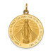 14K Yellow Gold Solid Satin Finish Large Round Miraculous Medal - (B14-629)
