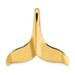 14K Yellow Gold 3-D Polished With Hidden Bail Whale Tail Charm Pendant - (A91-800)