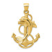 14K Yellow Gold Dolphin on Anchor Charm - (A82-827)