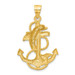14K Yellow Gold Dolphin on Anchor Charm - (A82-827)