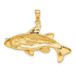 14K Yellow Gold Polished Open-Backed RedFish Pendant - (A83-298)
