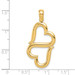 14K Yellow Gold 3-D Solid Double Hanging Hearts Pendant - (A84-539)