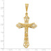 14K Yellow Gold Satin & Diamond-Cut Crucifix Pendant - (A86-837)