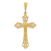 14K Yellow Gold Satin & Diamond-Cut Crucifix Pendant - (A86-837)