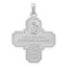14K White Gold Four Way Medal Pendant - (A98-834)