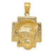 14K Yellow Gold Polished 2-D Large Jesus Head with Crown Pendant - (A85-565) 14K Yellow Gold Polished 2-D Large Jesus Head with Crown Pendant - (A85-565)
