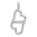 14K White Gold 3-D Solid Double Hanging Hearts Pendant - (A90-397)