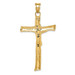 14K Yellow Gold Satin Crucifix Pendant - (A84-678) 14K Yellow Gold Satin Crucifix Pendant - (A84-678)