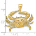 14K Yellow Gold Blue Crab Pendant - (A84-288)