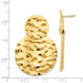 14K Yellow Gold Polished Hammered Dangle Earrings - (B36-733)
