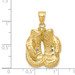 14K Yellow Gold Solid Polished Open-Backed Boxing Gloves Pendant - (A83-325) 14K Yellow Gold Solid Polished Open-Backed Boxing Gloves Pendant - (A83-325)
