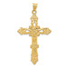 14K Yellow Gold Polished Cross Pendant 54mm length - (B11-294)
