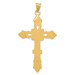 14K Yellow Gold Polished Cross Pendant 54mm length - (B11-294)