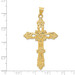 14K Yellow Gold Polished Cross Pendant 54mm length - (B11-294)