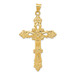 14K Yellow Gold Polished Cross Pendant 54mm length - (B11-294)
