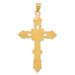 14K Yellow Gold Polished Cross Pendant 54mm length - (B11-294)