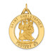 14K Yellow Gold Solid Satin Finish Round Cutout Saint Christopher Medal - (B14-867)