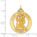 14K Yellow Gold Solid Satin Finish Round Cutout Saint Christopher Medal - (B14-867)