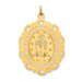 14K Yellow Gold Solid Satin Finish Fancy Pierced Oval Miraculous Medal - (B14-624)