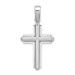 14k White Gold Beveled Cross Charm Pendant - (A94-459)