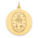 14K Yellow Gold Solid Satin Finish Round Miraculous Medal - (B14-720)