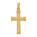 14K Yellow Gold Scroll & Double Endcaps Cross Charm Pendant - (A93-862) 14K Yellow Gold Scroll & Double Endcaps Cross Charm Pendant - (A93-862)