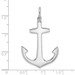 14K White Gold 3-D Polished Large Anchor Charm Pendant - (A91-786)