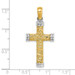 14K Two-tone Gold Scroll Double Endcaps Cross Charm Pendant - (A93-826) 14K Two-tone Gold Scroll Double Endcaps Cross Charm Pendant - (A93-826)