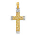 14K Two-tone Gold Scroll Double Endcaps Cross Charm Pendant - (A93-826) 14K Two-tone Gold Scroll Double Endcaps Cross Charm Pendant - (A93-826)