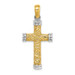 14K Two-tone Gold Scroll Double Endcaps Cross Charm Pendant - (A93-826) 14K Two-tone Gold Scroll Double Endcaps Cross Charm Pendant - (A93-826)