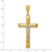 14k Two-tone Gold Diamond-cut 2 inch Crucifix Pendant - (A85-973) 14k Two-tone Gold Diamond-cut 2 inch Crucifix Pendant - (A85-973)