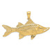 14K Yellow Gold 3-D Tarpon Fish Charm Pendant - (A93-259)