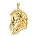 14K Yellow Gold Horse Head Profile With Long Mane Charm Pendant - (A90-934) 14K Yellow Gold Horse Head Profile With Long Mane Charm Pendant - (A90-934)