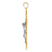 14K Two-tone Gold INRI Fleur De Lis Crucifix Pendant 68mm length - (A83-512) 14K Two-tone Gold INRI Fleur De Lis Crucifix Pendant 68mm length - (A83-512)