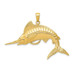 14K Yellow Gold Marlin Pendant - (A85-118)